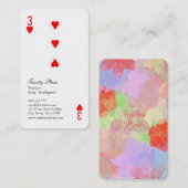 ユニークなハートのトランプ柄 オシャレな女性の VISITEKAARTJE (Voorkant / Achterkant)