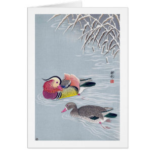リ d'オ, 原 ド 邨 canard mandarin, Ohara Koson, Ukiyo-e