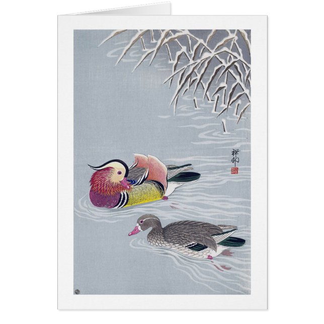 リ d'オ, 原 ド 邨 canard mandarin, Ohara Koson, Ukiyo-e (Devant)