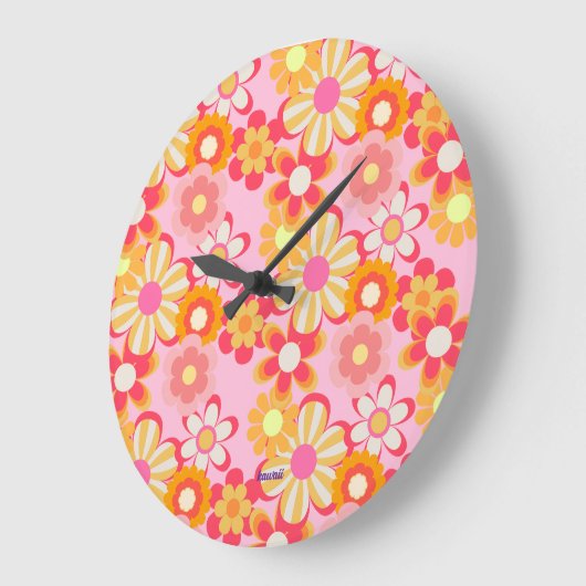 レトロかわいいお花デザイン♡ピンク GROTE KLOK (Hoek)