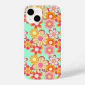 レトロかわいいお花デザイン♡ミントグリーン iPhone HOESJE (Achterkant)