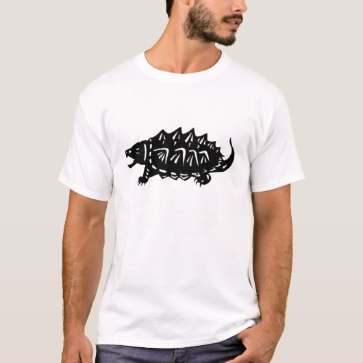 ワニガメ　亀　切り絵　alligator snapping turtle, macroclemys t-shirt (Voorkant)
