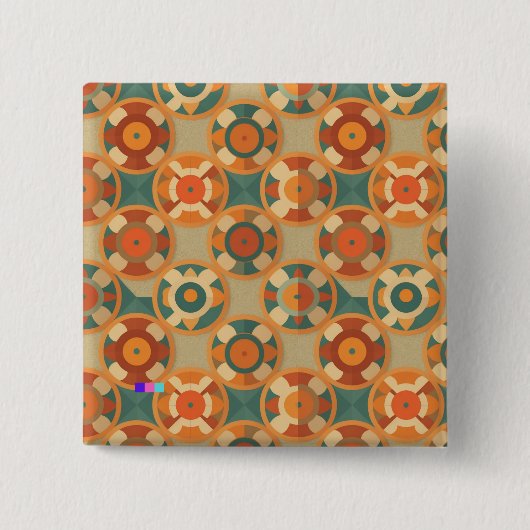 ヴィンテージの魅力が詰まった、レトロな模様 VIERKANTE BUTTON 5,1 CM (Voorkant)