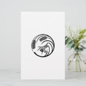 一本稲の丸に雀 BRIEFPAPIER (Staand voorkant)