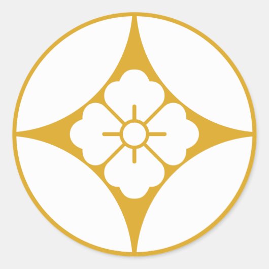 七宝に花角 RONDE STICKER (Voorkant)