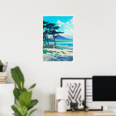三 保 松 原, Pine Beach at Miho, Hasui Kawase Poster (Thuiskantoor)