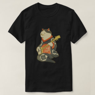 三 味 く 猫, bij Guitar, Kuniyoshi, Ukiyoe T-shirt