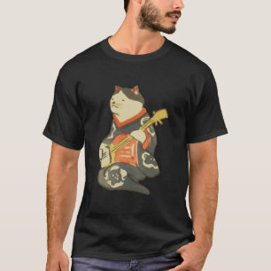 三 味 く 猫, bij Guitar, Kuniyoshi, Ukiyoe T-shirt