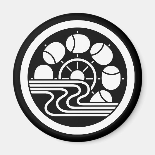 中 輪 水 に 槌 車 MAGNEET (Voorkant)