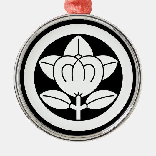 丸に橘(六つ割り作図) METALEN ORNAMENT (Voorkant)