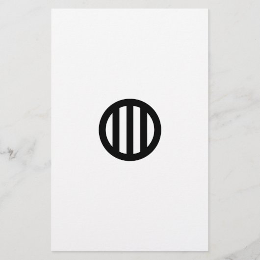 丸に縦三つ引き BRIEFPAPIER (Voorkant)
