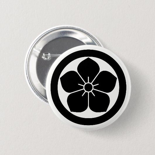 丸 桔 梗 RONDE BUTTON 5,7 CM (Voorkant /achterkant)