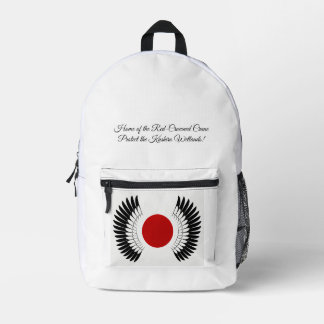 丹頂旗・バックパック（Red-Crowned Crane Flag Backpack） Bedrukte Rugzak