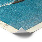 久 手 浜, Kude Beach in Wakasa, Hasui Kawase, Woodcut Poster (Hoek)