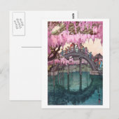 亀 戸 神, Kameido Bridge, Hiroshi Yoshida, Woodcut Briefkaart (Voorkant / Achterkant)