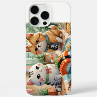 「仲良し猫の寿司時間(Cat Friends' Sushi Time)」 iPhone 16 Pro Max Hoesje
