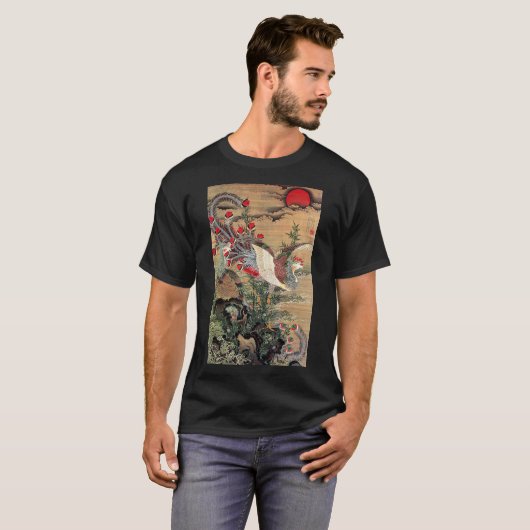 伊藤若冲、旭日鳳凰図 T-SHIRT (Voorkant volledig)