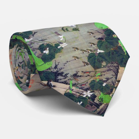 伊藤若冲、池辺群虫図 ネクタイ STROPDAS (Opgerold)