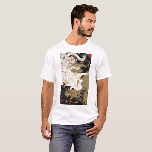 伊藤若冲『 老松白鳳図 』(ロウショウハクホウズ) , Itō Jakuchū T-shirt (Voorkant volledig)