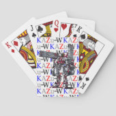 作品番号00010 「高出力荷粒子砲3連装2基装備の砲兵機」 POKERKAARTEN (Achterkant)