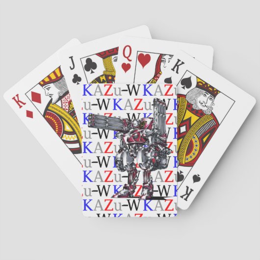 作品番号00010 「高出力荷粒子砲3連装2基装備の砲兵機」 POKERKAARTEN (Achterkant)