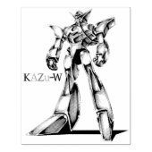 作品番号00016　「エース　ロボ　(Ace　Robot)」 Rubberstempel (Afrduk)