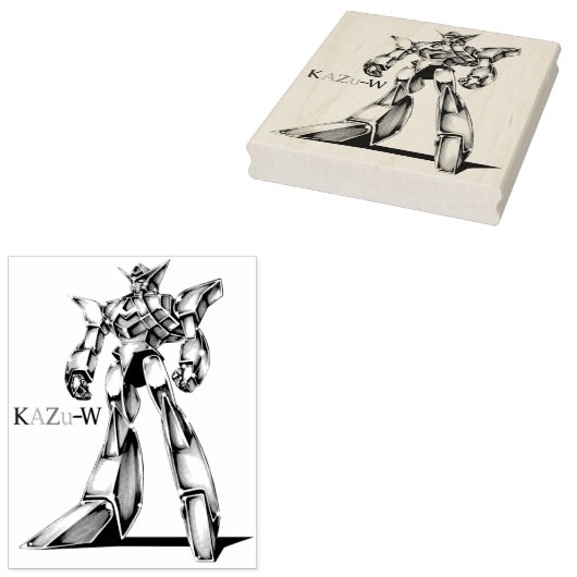 作品番号00016　「エース　ロボ　(Ace　Robot)」 Rubberstempel (Gestempeld)