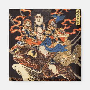 侍 と け 蛙, 国 Samurai en Giant Frog, Kuniyoshi, Ukiyo Magneet