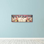兎 の 撲, 芳 Sumo Rabbits, Yoshifuji, Ukiyo-e Canvas Afdruk (Insitu (Houten vloer))