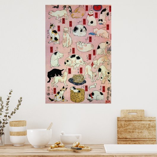 其の猫ongB地bR00000000000000000000000000000000000000ま口 Poster (Keuken)