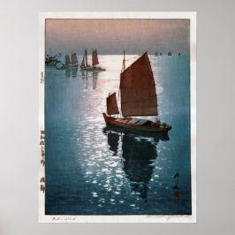 凪 静, 吉 博 Calm Wind, Hiroshi Yoshida, Woodcut Poster