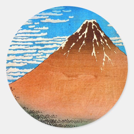 凱 風 (赤 富 士), 晴 Red Mount Fuji, Ukiyo-e Ronde Sticker (Voorkant)