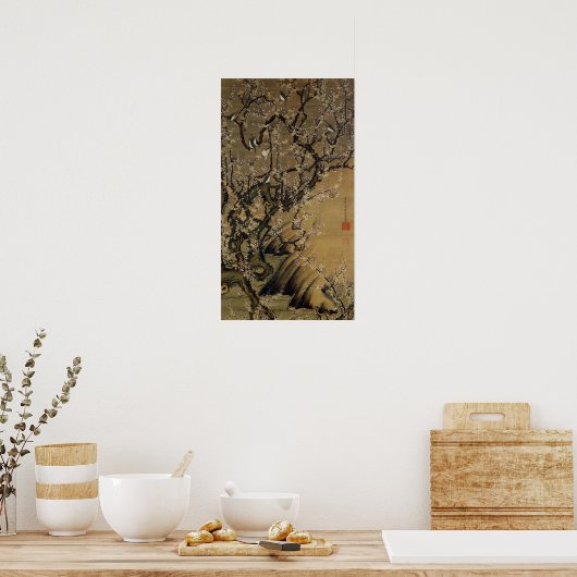 動植綵絵(2)梅花小禽図, 伊藤若冲 POSTER (Keuken)