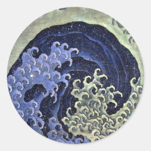 北 斎 波, 北 Hokusai Wave, Hokusai Ronde Sticker
