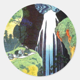 北 斎 Hokusai Amida Waterfall Fine Art Ronde Sticker