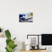 北 斎 Hokusai Ocean Waves Poster (Thuiskantoor)