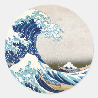 北 斎 kanagawa Hokusai Fine Art Ronde Sticker