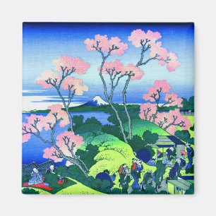 北 Goten-Yama Hill Hokusai Cherry Blossom Fine Art Magneet