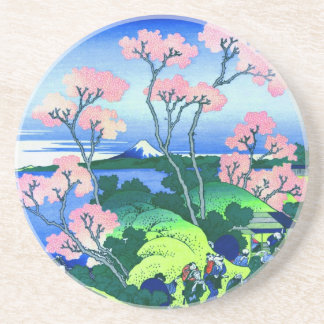 北 Goten-Yama Hill Hokusai Cherry Blossom Fine Art Zandsteen Onderzetter