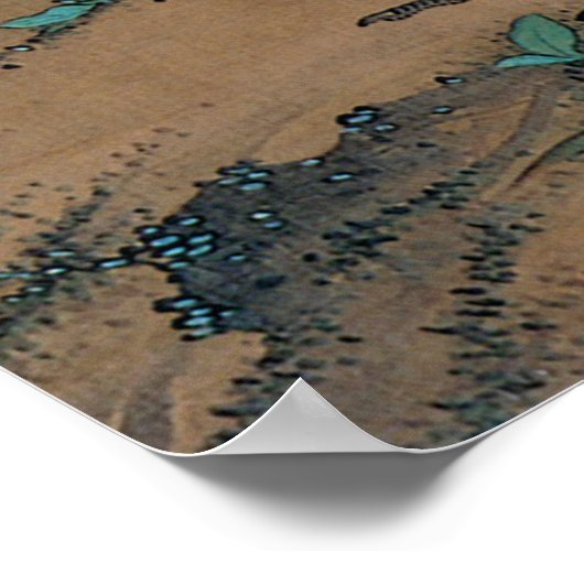 双 鶴 図, 渡 石 辺 Cranes, Watanabe Shuseki Poster (Hoek)