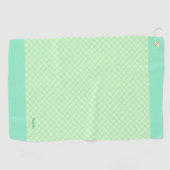 名前 カスタム タータンチェック(ミントグリーン) ゴルフタオル GOLFHANDDOEK (Horizontaal)