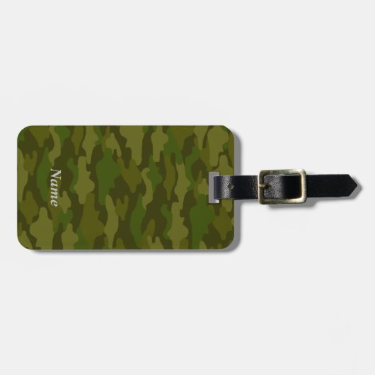 名前 電話番号 カスタム 迷彩(カーキ) ラゲッジタグ BAGAGELABEL (Voorkant horizontaal)