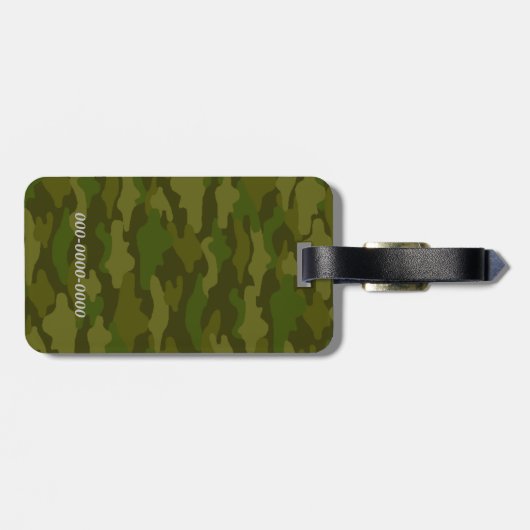 名前 電話番号 カスタム 迷彩(カーキ) ラゲッジタグ BAGAGELABEL (Achterkant horizontaal)
