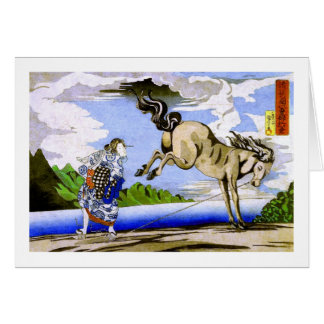 國 芳 Woman & Horse Kuniyoshi Fine Art