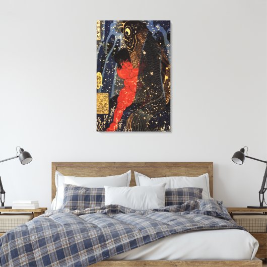 坂 田 巨 鯉, , ,  en , Kuniyoshi Canvas Afdruk (Insitu (Slaapkamer))