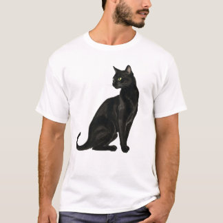 「墨猫」Japanese style ink painting T-shirt