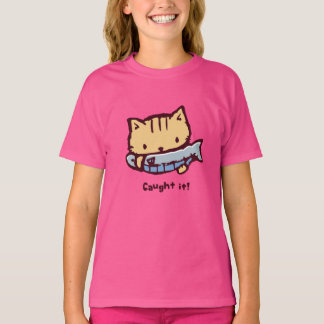 大きなお魚ゲット!| Big Catch! Cute Kitten with a Fish T-shirt