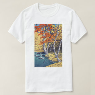 奥 瀬 秋, herfst bij Oirase, Hasui Kawase, Woodcut T-shirt