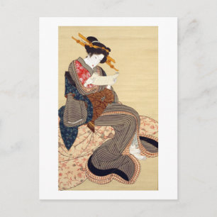 女, 国 貞 Woman, Kunisada, Ukiyo-e Briefkaart