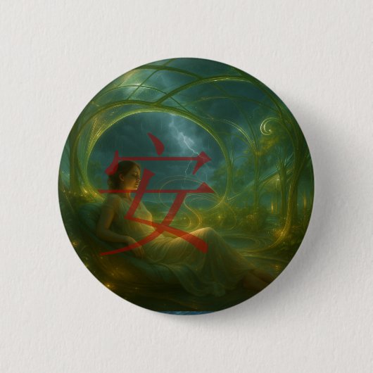 安 (Vrede) Ronde Button 5,7 Cm (Voorkant)